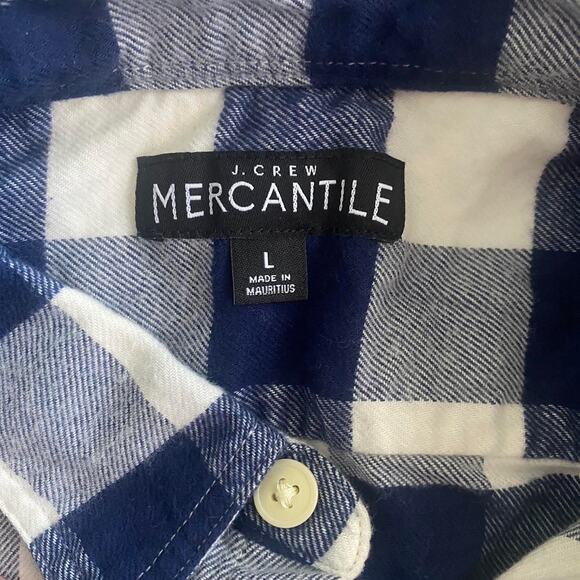 Mens Shirt Size Large Blue White Plaid Flannel Button Down Checkered Coastal - Picture 7 of 8